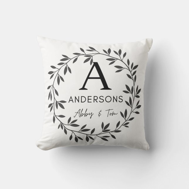 Personalisierter Familienname-Throw-Pilz Kissen (Vorderseite)