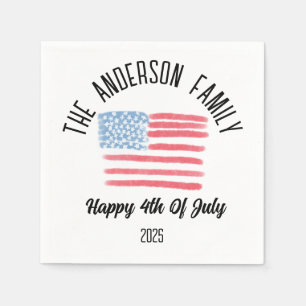 Personalisierter Familienname von Airbrush America Serviette