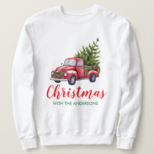 Personalisierter Familienname Weihnachts-LKW Benut Sweatshirt