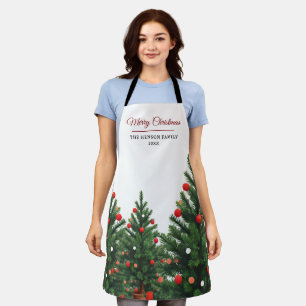 Personalisierter Familienname Weihnachtsbaum Schürze