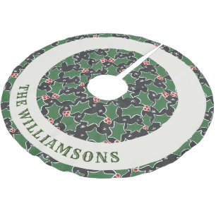 personalisierter Familienname Weihnachtsbaum Skat Polyester Weihnachtsbaumdecke