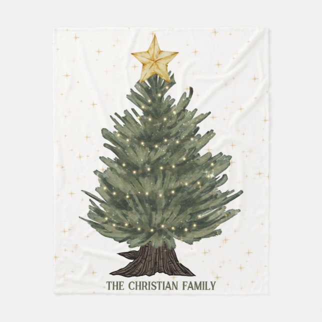 Personalisierter Familienname Weihnachtsblankon Fleecedecke (Vorderseite)