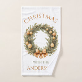 Personalisierter Familienname Weihnachtshandtuch Handtuch