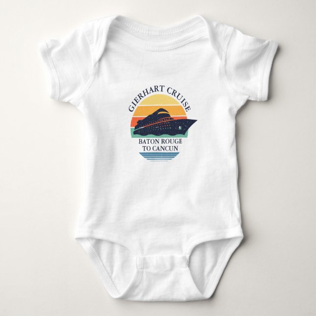 Personalisierter Familienurlaub Baby Strampler (Vorderseite)