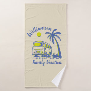 Personalisierter Familienurlaub Badhandtuch Set