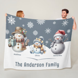 Personalisierter Familienurlaub Fleecedecke