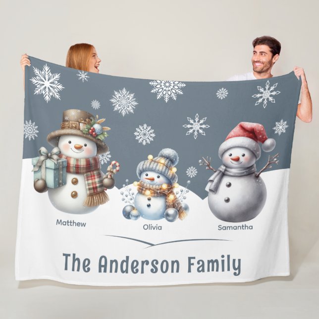 Personalisierter Familienurlaub Fleecedecke (Beispiel)