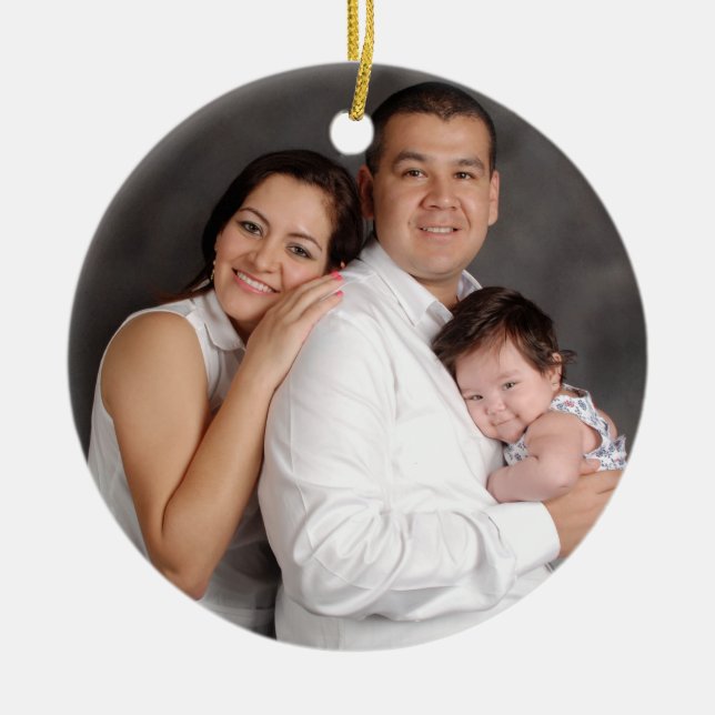 Personalisierter Familienurlaub Foto Keramikornament (Vorne)
