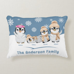 Personalisierter Familienurlaub in Pinguin Dekokissen