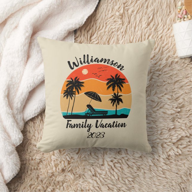 Personalisierter Familienurlaub Kissen (Decke)
