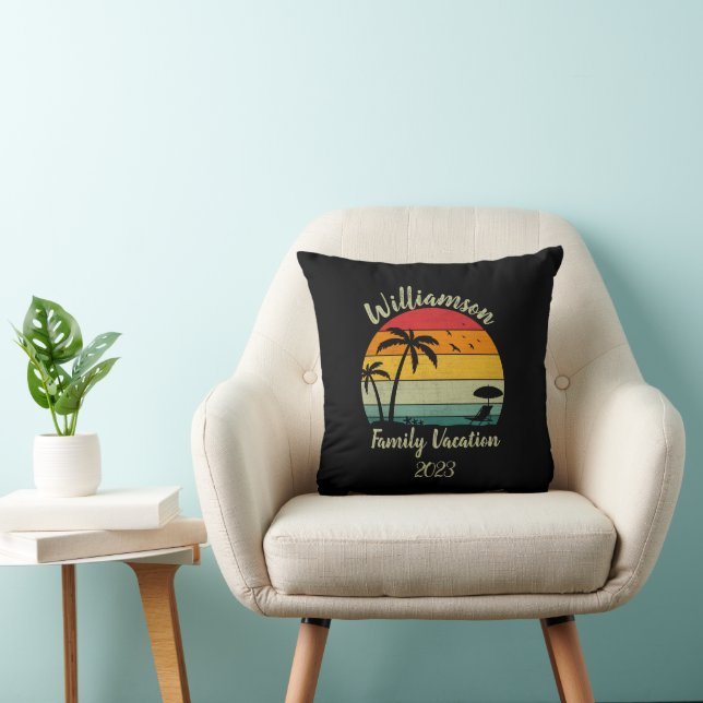 Personalisierter Familienurlaub Kissen (Stuhl )