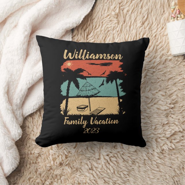 Personalisierter Familienurlaub Kissen (Decke)