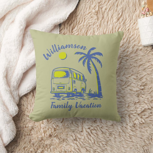 Personalisierter Familienurlaub Kissen (Decke)