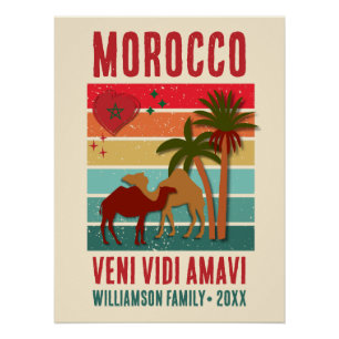 Personalisierter Familienurlaub MAROKKO Glänzend  Poster