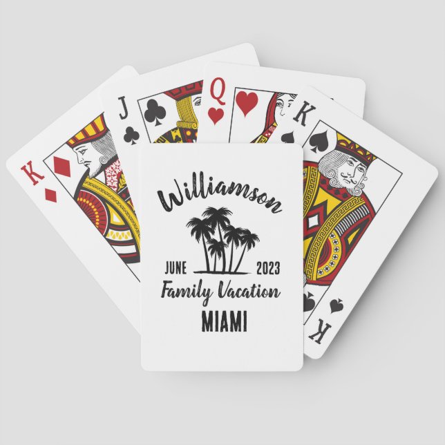 Personalisierter Familienurlaub Spielkarten (Rückseite)