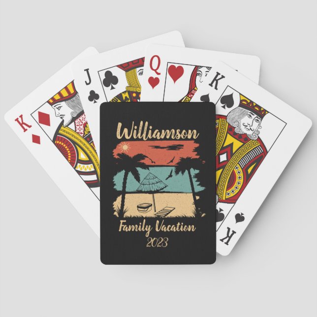 Personalisierter Familienurlaub Spielkarten (Rückseite)