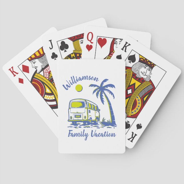 Personalisierter Familienurlaub Spielkarten (Rückseite)