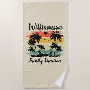 Personalisierter Familienurlaub Strandtuch
