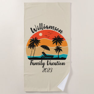 Personalisierter Familienurlaub Strandtuch