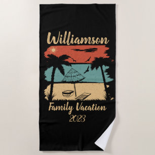 Personalisierter Familienurlaub Strandtuch