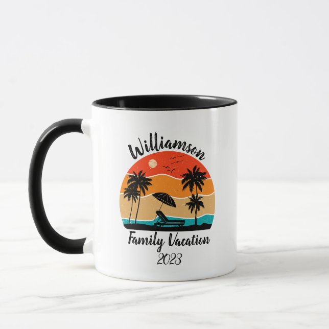 Personalisierter Familienurlaub Tasse (Links)