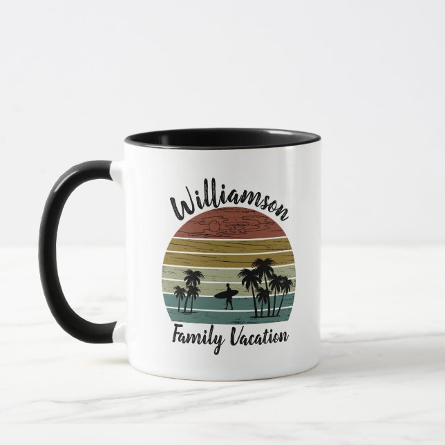 Personalisierter Familienurlaub Tasse (Links)