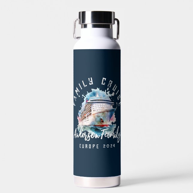 Personalisierter Familienurlaub Trinkflasche (Vorne)