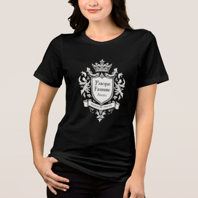 "Personalisierter Familienwappen T - Shirt - Custo (Vorderseite)