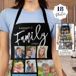 Personalisierter FAMILY KOCH 19 FotoCollage Custom Schürze<br><div class="desc">Erstellen Sie eine benutzerdefinierte Foto-Schürze mit dieser leicht hochzuladenden Foto-Collage-Vorlage mit 19 Bildern in verschiedenen Formen und Größen und personalisiert mit einem Namen und FAMILY KOCH in einer modernen Kalligraphieskripttypografie. Wählen Sie Ihre Text- und Hintergrundfarben (in Weiß auf Schwarz) in EDIT und die Farbe des Gurtes auf der Bestellseite. HILFE:...</div>