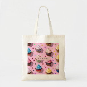 Personalisierter Fantasie-Regenbogen-Cupcake-Konfe Tragetasche