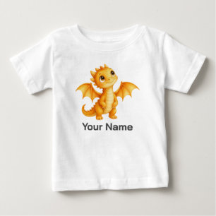 Personalisierter Fantasy Neugieriger Baby-Drache K Baby T-shirt