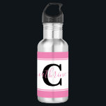 Personalisierter Farbblock Edelstahlflasche<br><div class="desc">Personalisieren Sie dieses niedliche Farbblockdesign mit Ihren Favoriten oder Schulfarben, bearbeiten Sie den Brief , bearbeiten Sie den Namen (zwischen den Blöcken oder Sie verlieren den zusätzlichen blüh).</div>