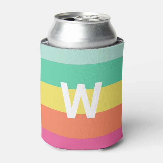 Personalisierter Farbblock für Monogramm-Regenboge Dosenkühler (Kanne Vorderseite)
