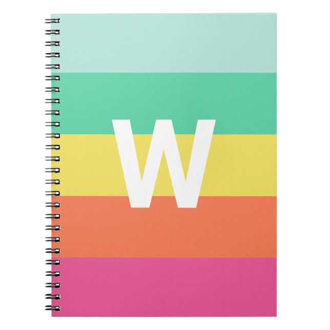 Personalisierter Farbblock für Monogramm-Regenboge Notizblock (Vorderseite)