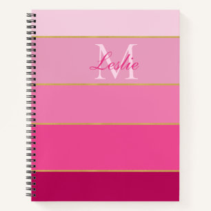 Personalisierter Farbblock mit rosa Ombre-Effekt Notizbuch