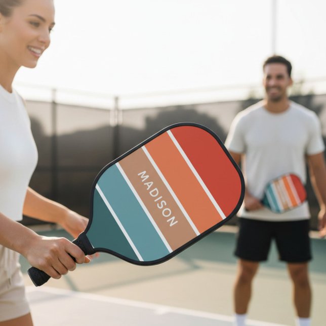 Personalisierter Farbenblock der modernen Erde Pickleball Schläger (Von Creator hochgeladen)