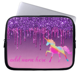 Personalisierter, farbenfroher Einhorn-Laptop-Sieb Laptopschutzhülle