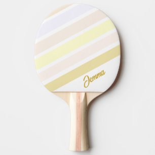 Personalisierter farbenfroher Pastell-Retro-Streif Tischtennis Schläger