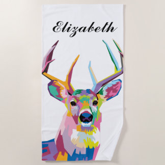 Personalisierter farbenfroher Pop Art Dez Strandtuch