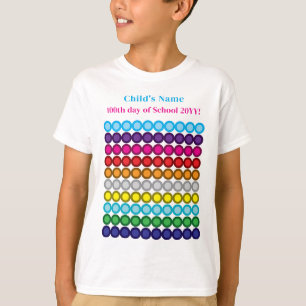 Personalisierter farbiger 100. Schultag T-Shirt