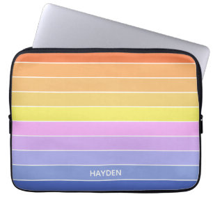 Personalisierter Farbiger Horizontale Streifen Son Laptopschutzhülle