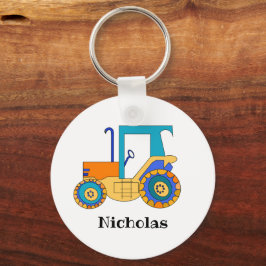 Personalisierter farbiger Traktor Schlüsselanhänger