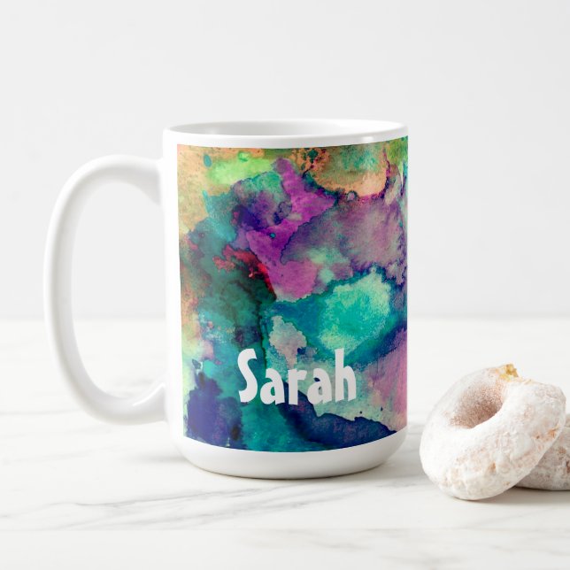 Personalisierter Farbton Wasserfarbe Farbe Spritze Kaffeetasse (Mit Donut)