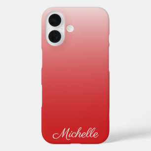 Personalisierter Farbverlauf Ombre Rot iPhone 16 Hülle
