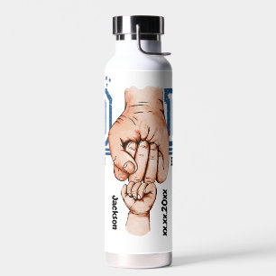 Personalisierter Fauststoß zwischen VATER und Kind Trinkflasche