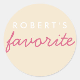 Personalisierter Favorit Blush Champagne Runder Aufkleber