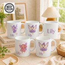 personalisierter Feenbecher für Mädchen