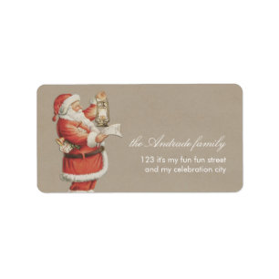 Personalisierter Feiertag Vintages Weihnachtssankt Adressaufkleber
