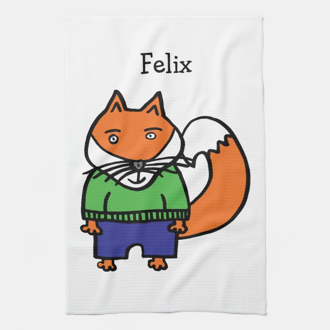 Personalisierter Felix der Fuchs Handtuch (Vertikal)