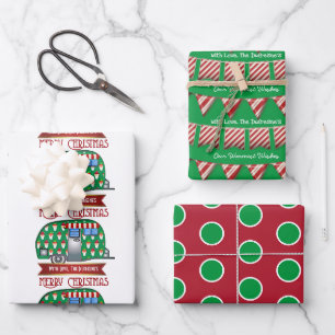 Personalisierter Feriencampingplatz Weihnachten Geschenkpapier Set